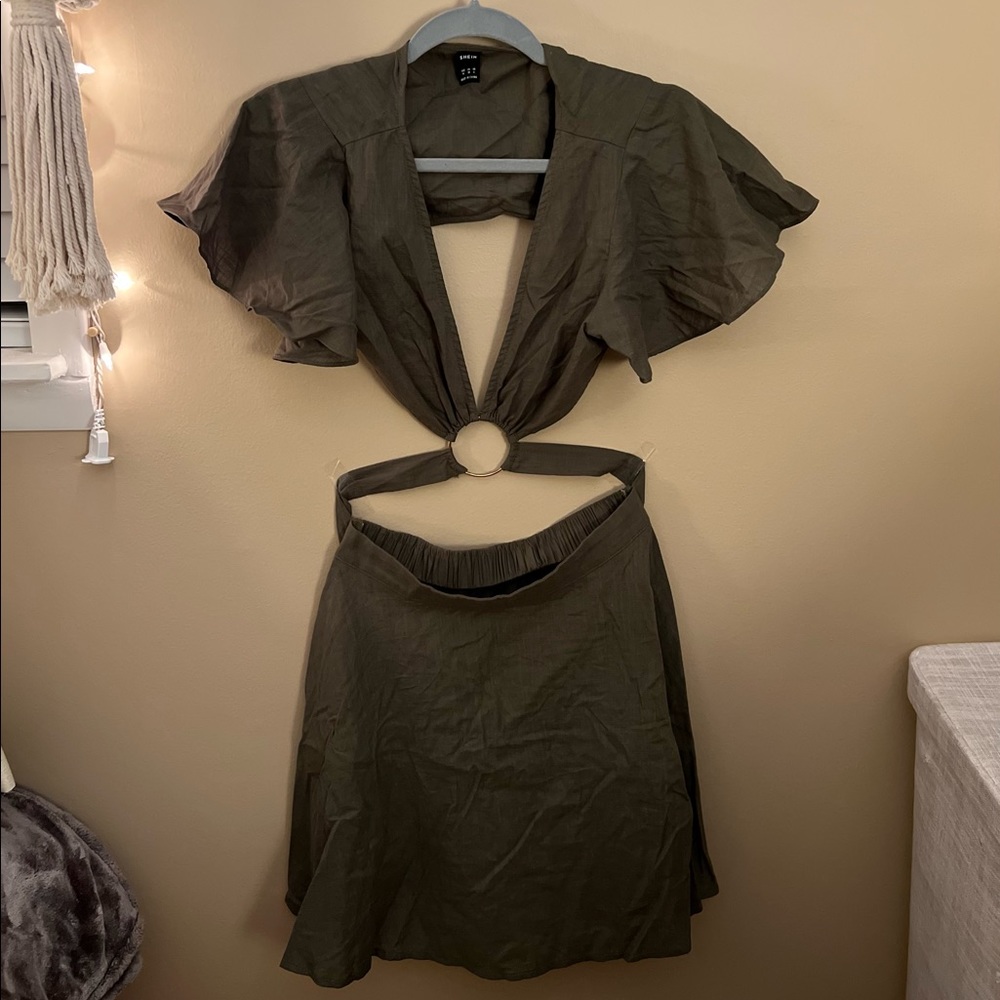 Shein Army Green Cutout dress size M